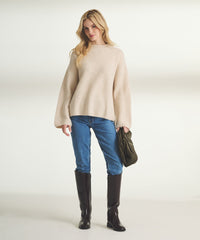 Super Luxe Cashmere Marled Fisherman Crew