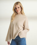 Super Luxe Cashmere Marled Fisherman Crew