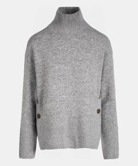 Cashmere Side-Button Turtleneck