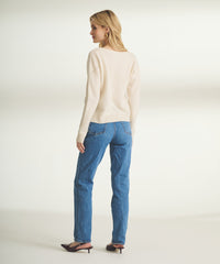 Luxe Cashmere V-Wire Sweater