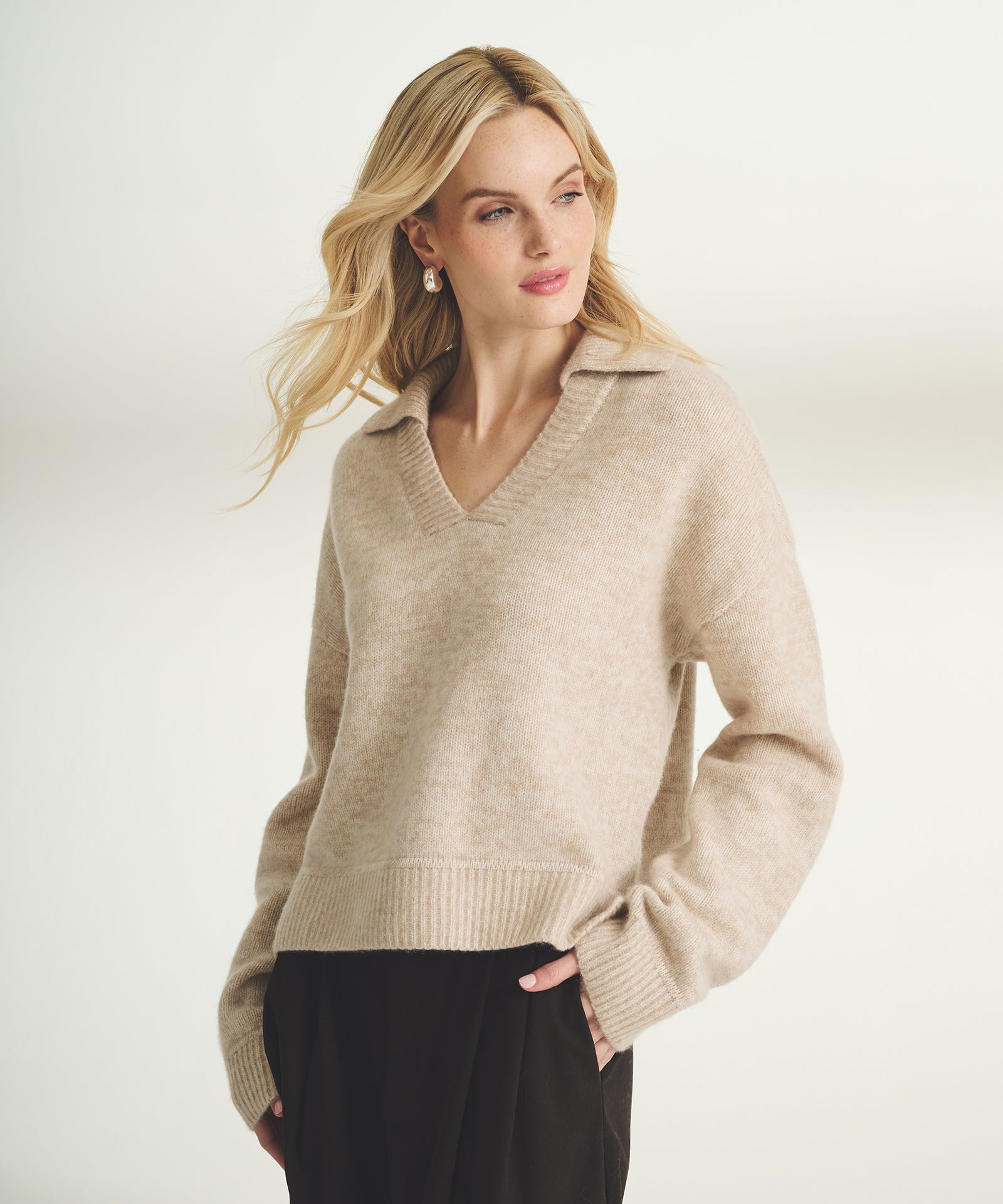 Super Luxe Cashmere Marled Polo