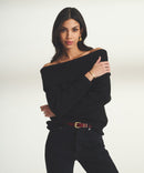 Super Luxe Cashmere Off the Shoulder Top