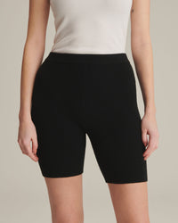 Recycled Cashmere Ribbed Biker Short