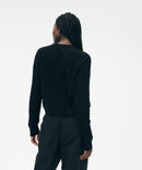 Lightweight Cashmere Ribbed Cropped Sweater