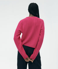 Lightweight Cashmere Ribbed Cropped Sweater