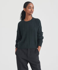 Lightweight Cashmere Ribbed Cropped Sweater