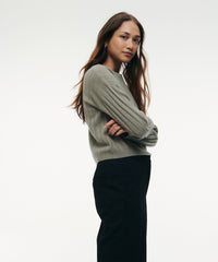 Lightweight Cashmere Ribbed Cropped Sweater