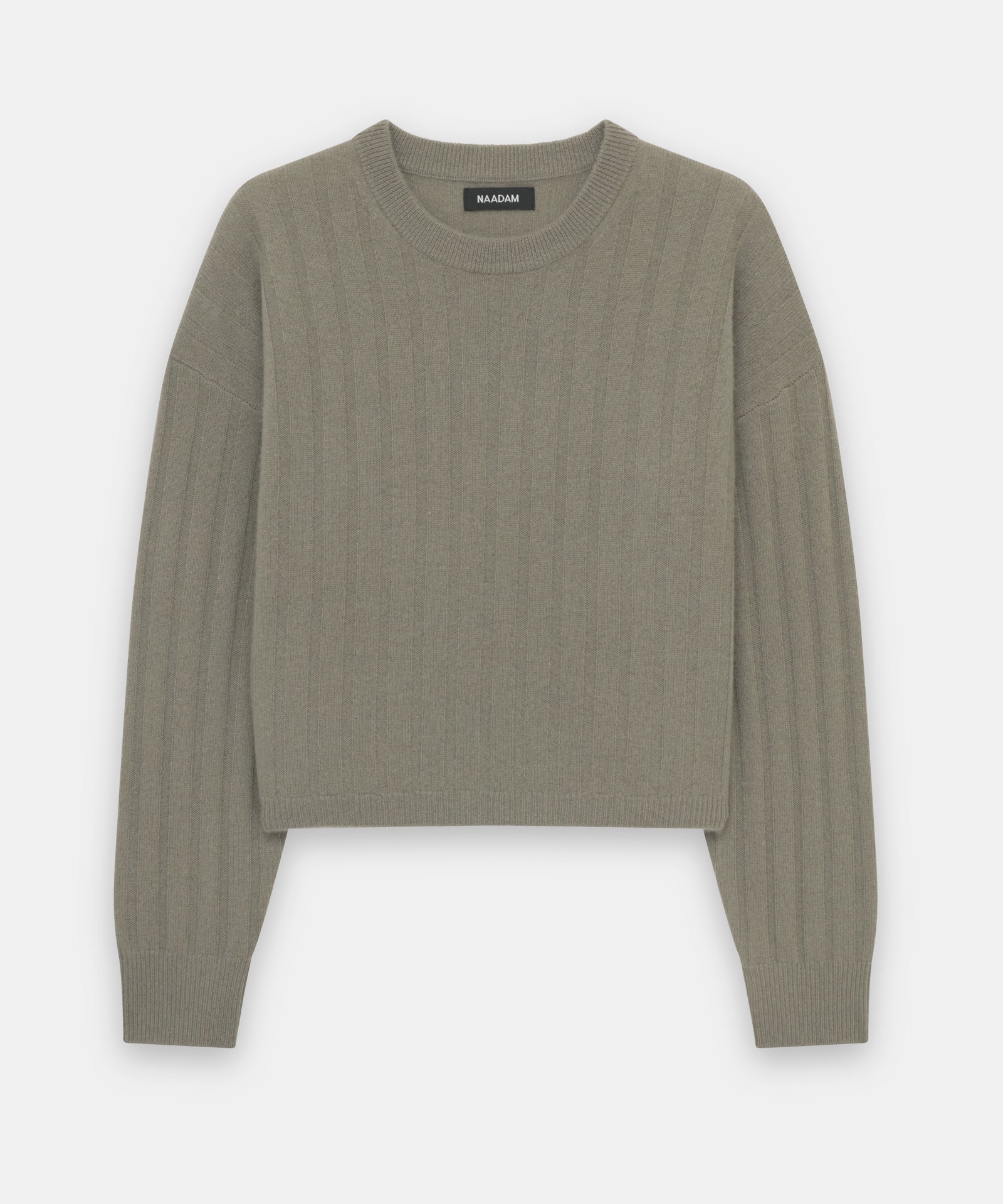 Lightweight Cashmere Ribbed Cropped Sweater