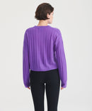 Lightweight Cashmere Ribbed Cropped Sweater