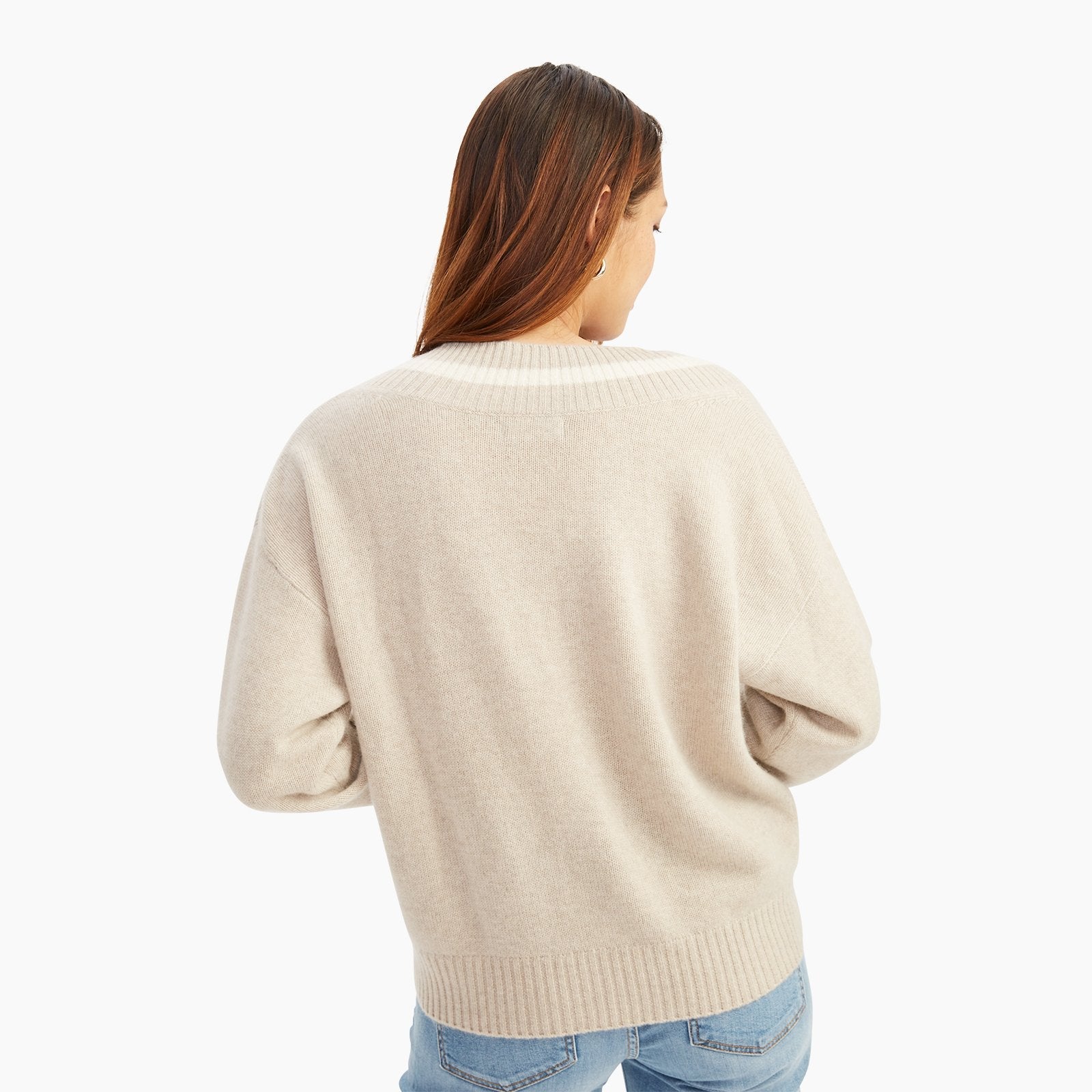 Cashmere Varsity V-Neck Sweater