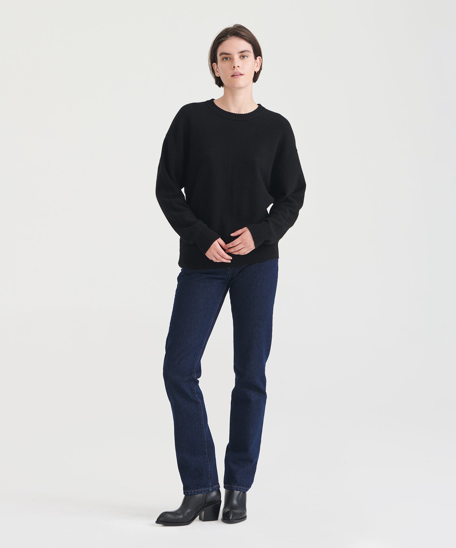 Lightweight Reversible Cashmere Crewneck Sweater