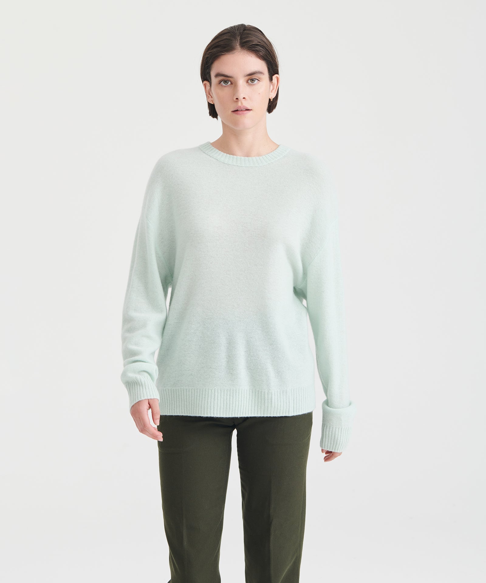 Lightweight Reversible Cashmere Crewneck Sweater