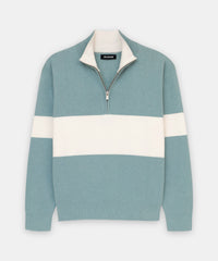 Café Cotton Cashmere Striped Quarter Zip