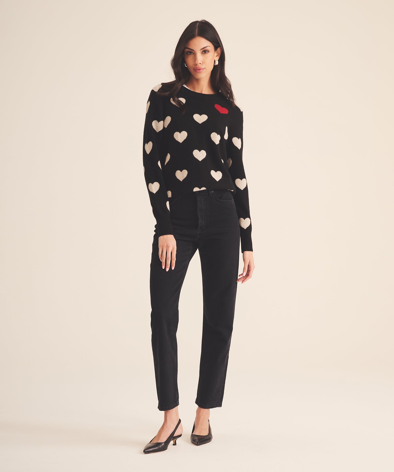 Signature Cashmere Heart Crewneck Sweater