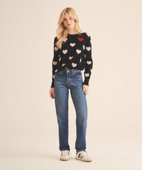 Signature Cashmere Heart Crewneck Sweater