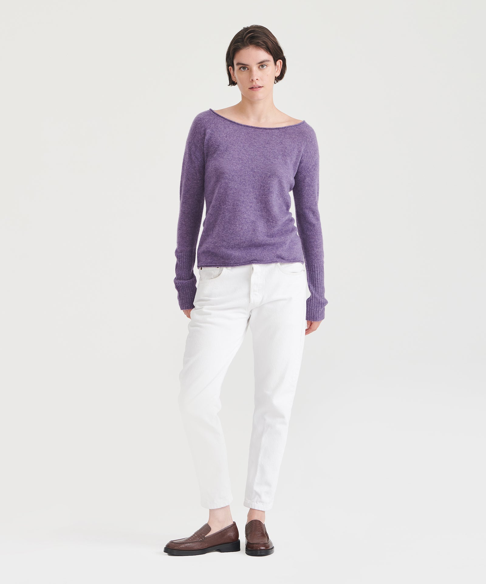 Lightweight Cashmere Boatneck Sweater