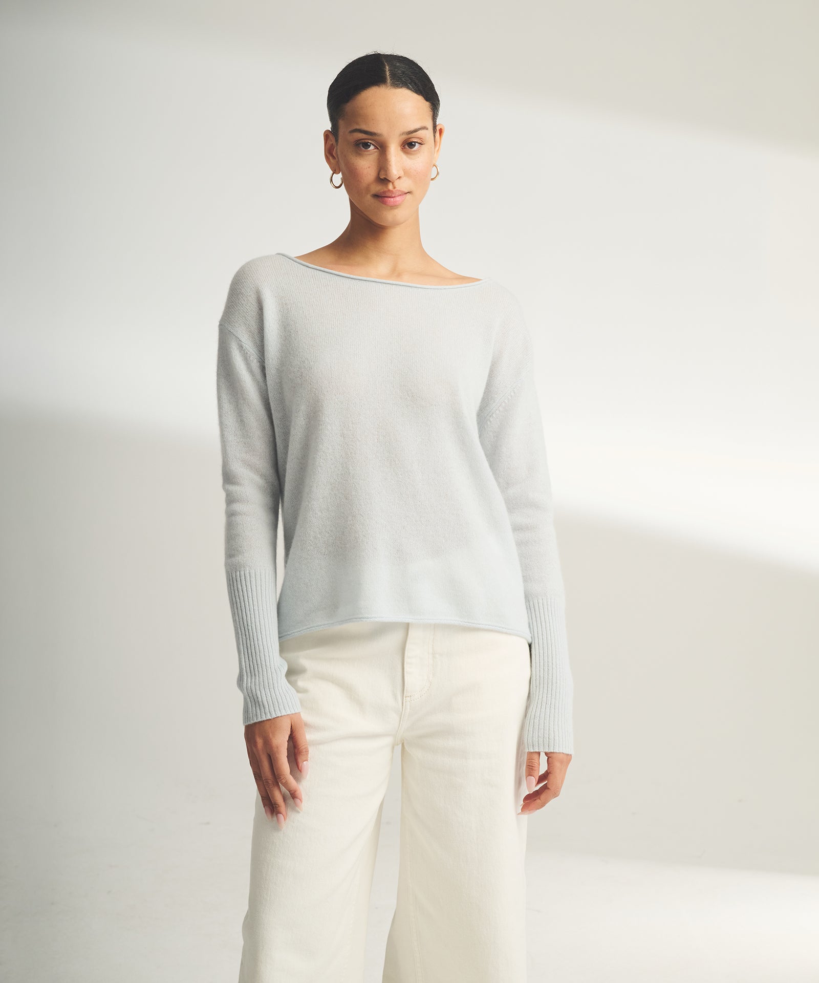 Lightweight Cashmere Boatneck Sweater