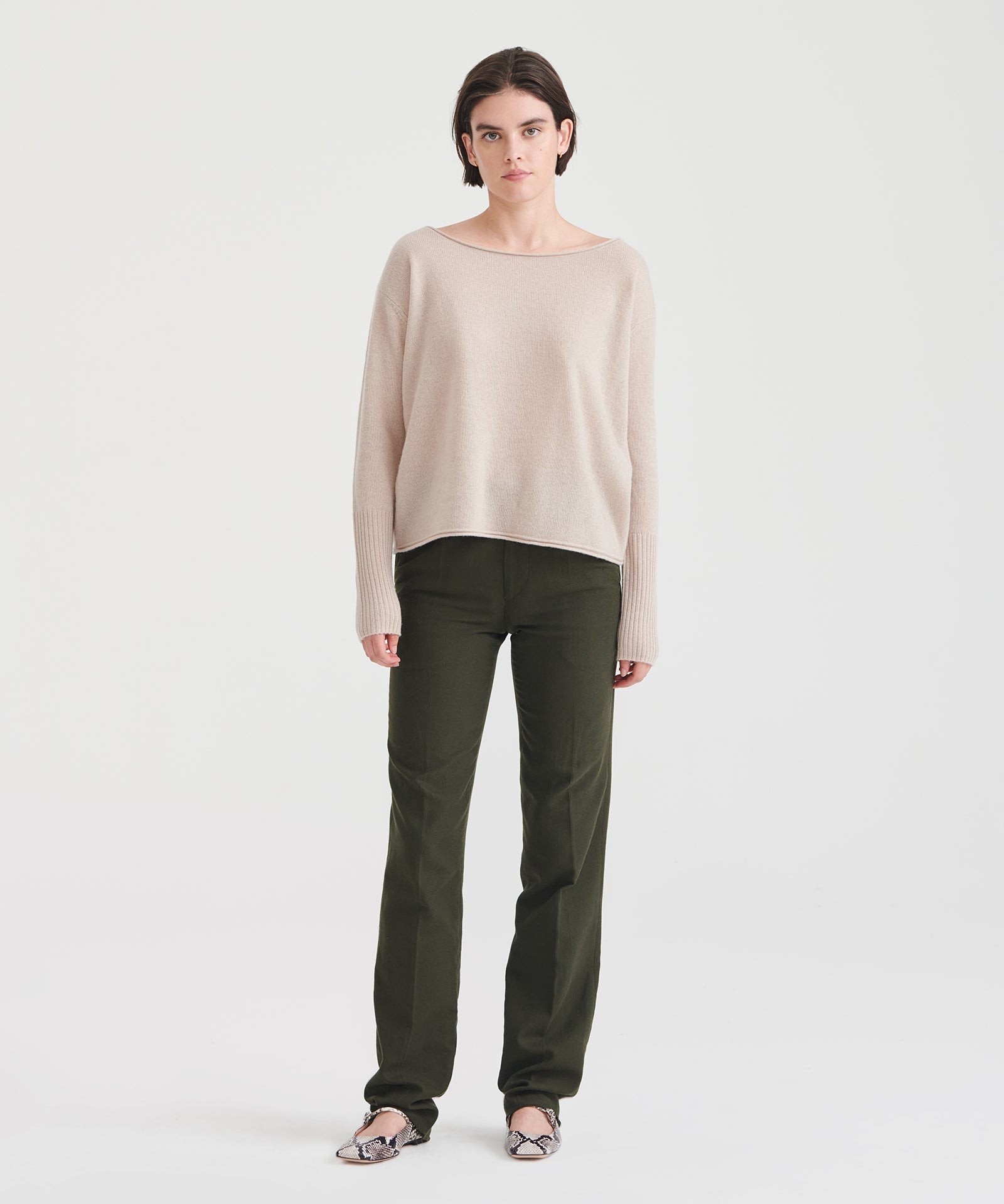 Lightweight Cashmere Boatneck Sweater