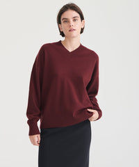 Signature Cashmere Boyfriend V-Neck Sweater