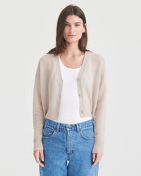 Featherweight Cashmere Cropped Cardigan