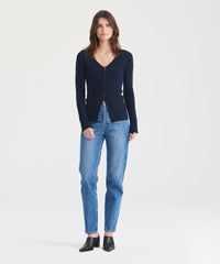 Signature Cashmere Button-Loop Cardigan