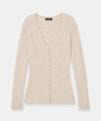 Signature Cashmere Button-Loop Cardigan