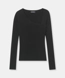 Signature Cashmere Fitted Asymmetrical Sweater