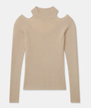 Silk Cashmere Cutout Turtleneck