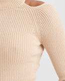 Silk Cashmere Cutout Turtleneck