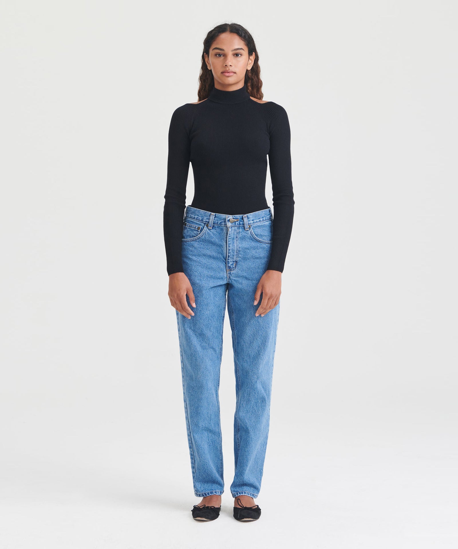 Silk Cashmere Cutout Turtleneck