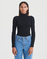 Silk Cashmere Cutout Turtleneck