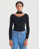 Silk Cashmere Cutout Turtleneck