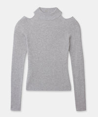 Silk Cashmere Cutout Turtleneck