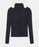 Silk Cashmere Cutout Turtleneck