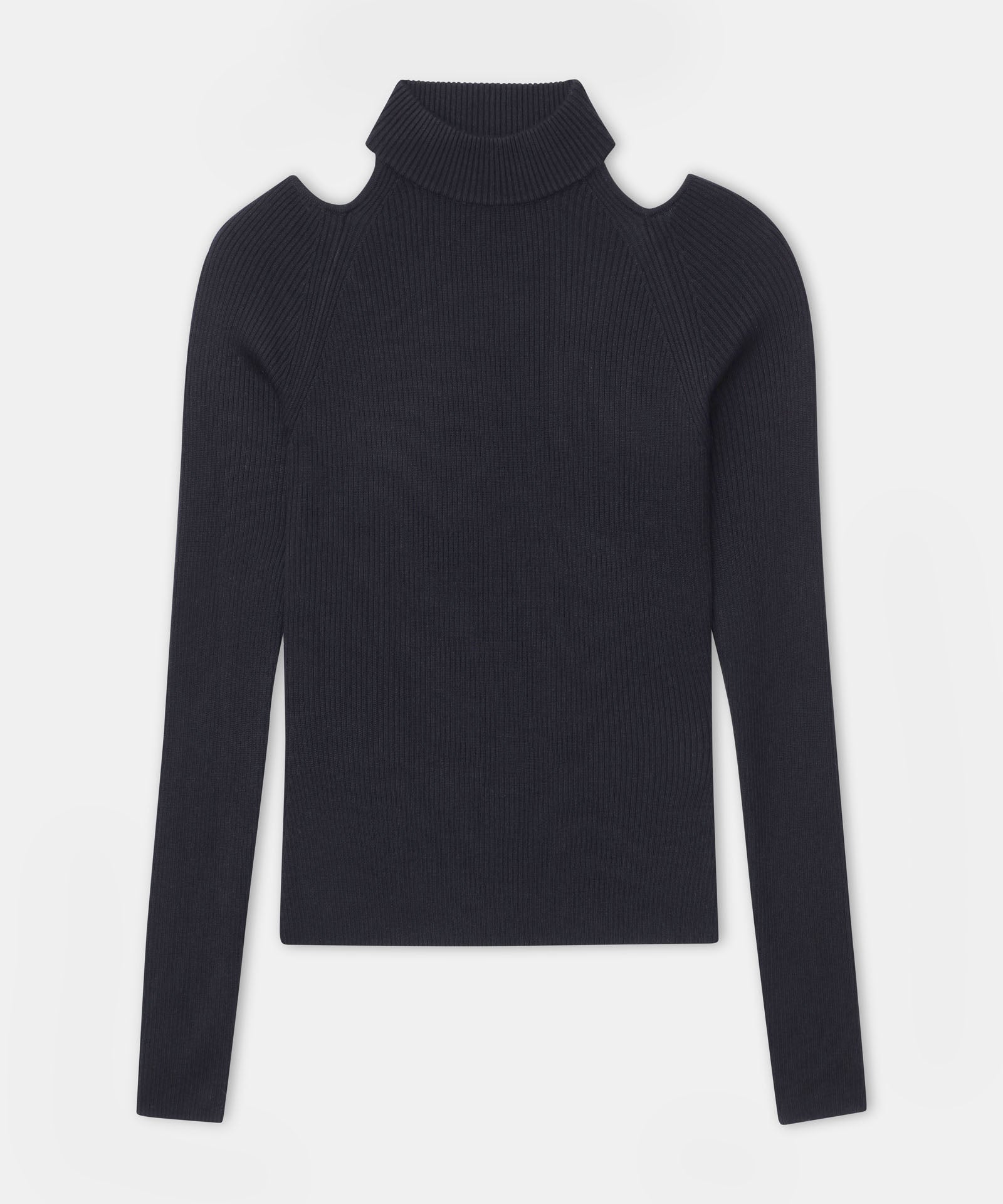 Silk Cashmere Cutout Turtleneck