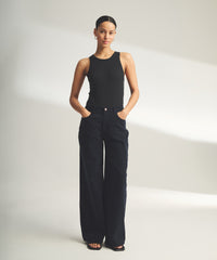 Soft Denim Wide Leg Pant