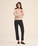 Signature Cashmere Embroidered Heart Sweater