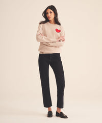 Signature Cashmere Embroidered Heart Sweater