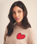 Signature Cashmere Embroidered Heart Sweater