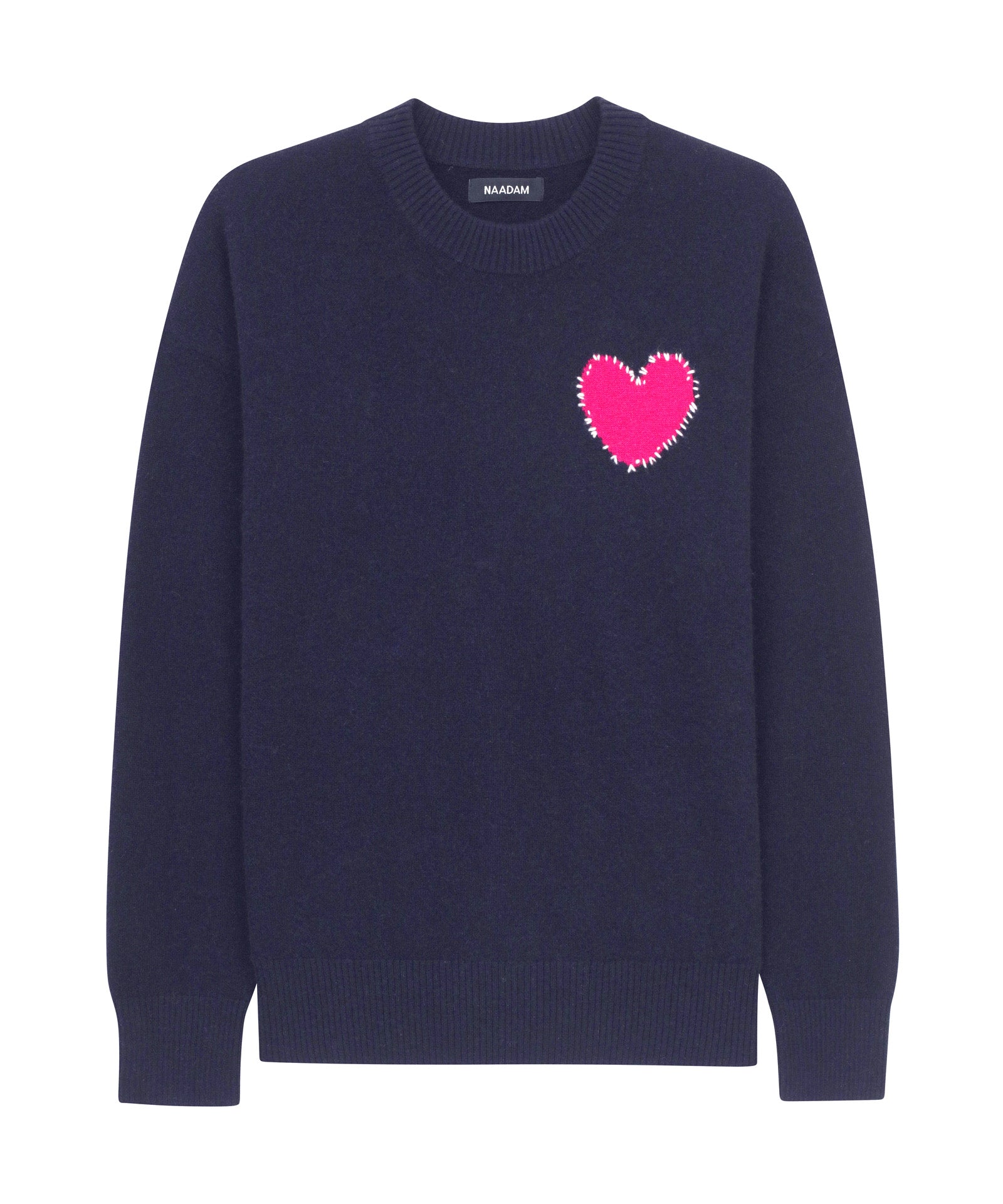 Signature Cashmere Embroidered Heart Sweater