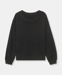 Lightweight Reversible Cashmere Wide Neck Sweater