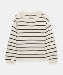 Lightweight Reversible Cashmere Striped Wide Neck Sweater