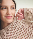 Textured Crochet Crewneck Sweater