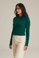 Lightweight Reversible Cropped Crewneck Sweater