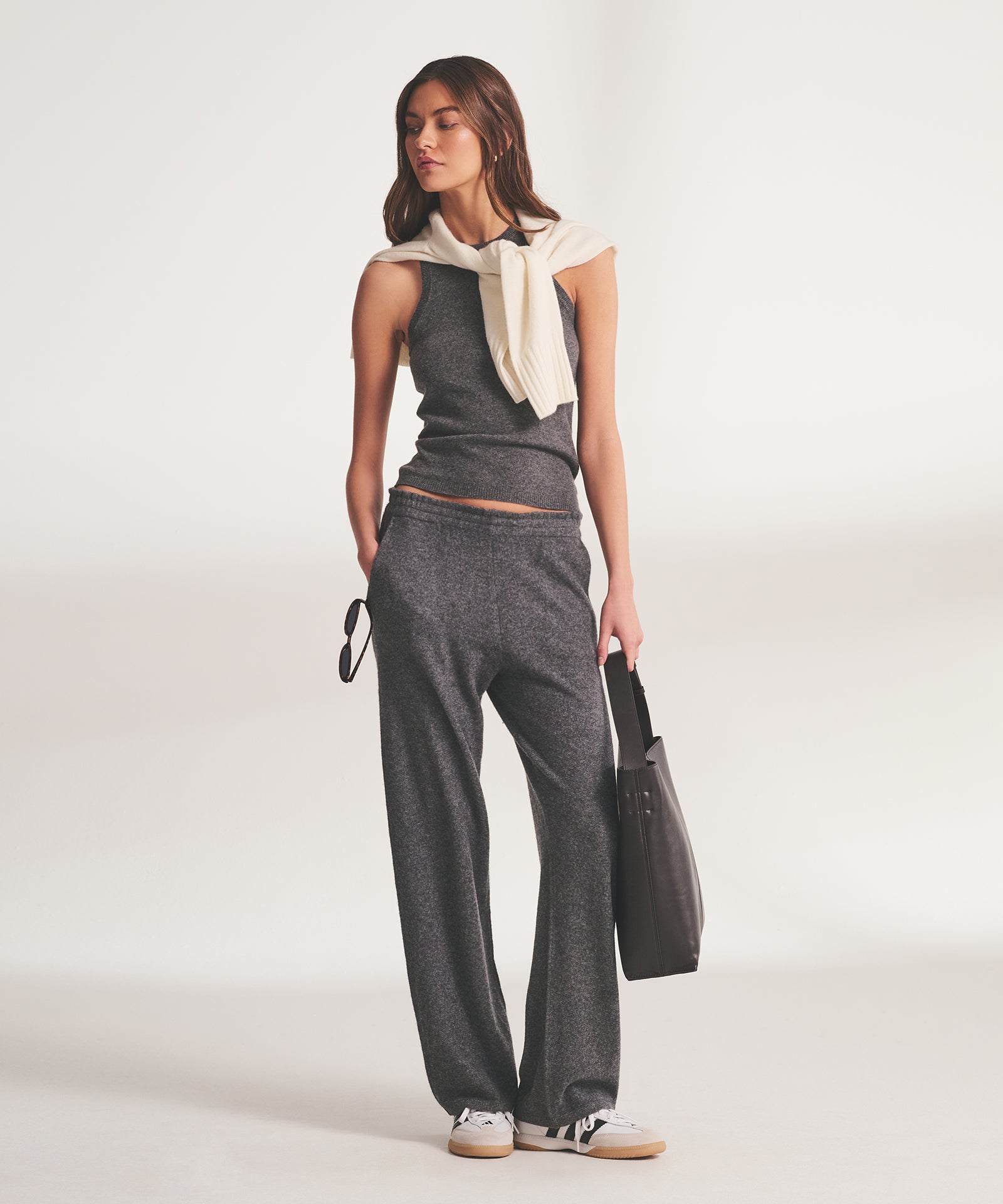 Signature Cashmere Paperbag Wide Leg Pants