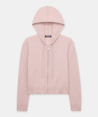 Signature Cashmere Cropped Zip Up Hoodie