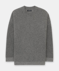 Super Luxe Cashmere Color Plaited Crewneck