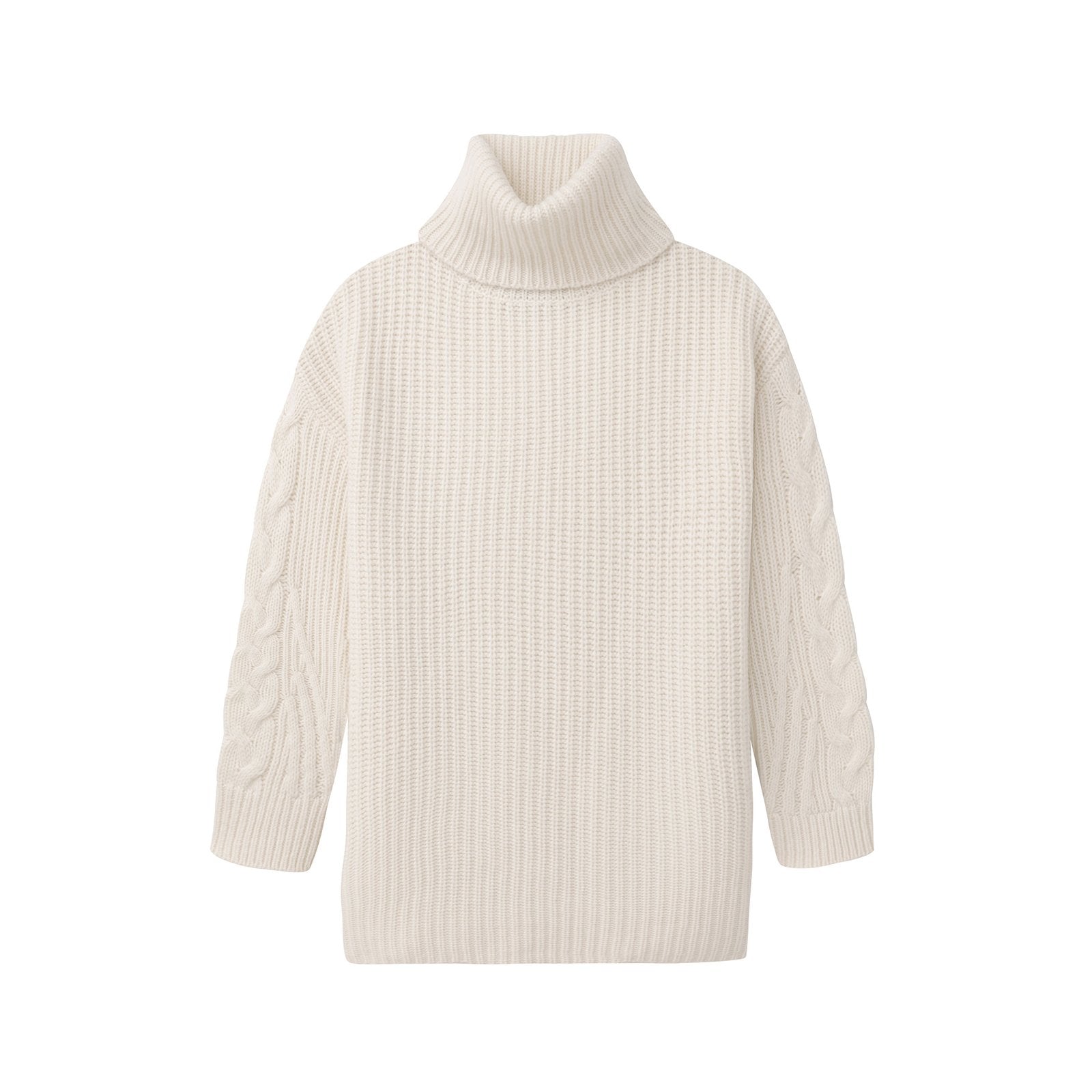 Cable Knit Sleeve Turtleneck